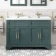 Lucia Midnight Green Double Basin Vanity 1200mm - Brass Knurled Handles