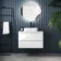 Corsica Gloss White Wall Hung Drawer Vanity with Marble Top & Marin Basin 800mm