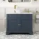 Lucia Inky Blue Vanity with Marble Top & Round Counter Top Basin 1030mm - Brushed Brass Accents