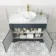 Lucia Inky Blue Vanity with Marble Top & Oval Counter Top Basin 1030mm - Brushed Brass Accents