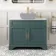 Lucia Midnight Green Cabinet with Marble Top 1030mm (Excludes Counter Top Basin) - Brass Knurled Handles