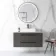 Elba Graphite Grey Wall Hung Drawer Vanity with Marble Top & Cody Basin 1000mm - Black Accents