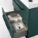 Elba Midnight Green Wall Hung Basin Drawer Vanity 600mm with Matt Black Stand