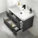 Omaha Slate Grey Wall Hung Basin Drawer Vanity 800mm - Black Accents
