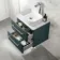 Omaha Mystic Green Wall Hung Drawer Vanity with Marble Top & Marin Basin 600mm