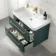 Omaha Mystic Green Wall Hung Basin Drawer Vanity 800mm - Brushed Brass Accents