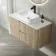 Crete Fluted Apex Oak Wall Hung Drawer Vanity with Marble Top & Marin Basin 1000mm