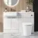 Sicily Fluted Coastal White Combination Vanity Basin and Tucson Toilet 1200mm - Chrome Handles- Left Handed
