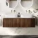Malta Fluted Black Walnut Double Wall Hung Drawer Vanity with Marble Top & Marin Basin 1200mm