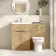 Havana Fluted Country Oak Combination Vanity Basin and Miami Toilet 1100mm - Chrome Handles