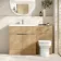 Havana Fluted Country Oak Combination Vanity Basin and Miami Toilet 1300mm - Chrome Handles