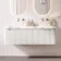 Sorrento Fluted Coastal White Wall Hung Drawer Vanity with Matt White Double Basin 1200mm
