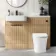 Sicily Fluted Country Oak Combination Vanity Basin and Tucson Toilet 1200mm - Black Accents - Left Handed
