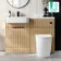Sicily Fluted Country Oak Combination Vanity Basin and Utah Comfort Height Toilet 1200mm - Black Accents - Left Handed