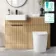 Sicily Fluted Country Oak Combination Vanity Basin with Marble Top & Utah Comfort Height Toilet 1200mm - Black Accents