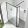 Munich Fluted Effect Matt Black Framed 8mm Wet Room Shower Glass 1000mm & 250mm Pivotal Return Panel