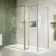 Munich Brushed Brass Framed 8mm Walk In Shower Enclosure 1400mm & 900mm Glass with Return Panel
