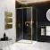 Hamburg Brushed Brass Easy Clean 8mm Sliding Shower Enclosure 1000x760mm - Easy Fix