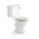Hudson Traditional Close Coupled Toilet With Chalk White Wooden Seat - Brushed Brass Lever