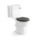 Hudson Traditional Close Coupled Toilet With Graphite Grey Wooden Seat - Brushed Brass Lever
