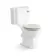 Hudson Traditional Close Coupled Toilet With Cotton White Wooden Seat - Brushed Brass Lever
