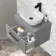 Avon Stone Grey Wall Hung Drawer Vanity with Curved Counter Top Basin 600mm - Black Accents
