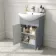 Capri Fog Grey Combination Vanity Basin and Houston Toilet 1050mm - Chrome Handles