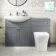 Capri Fog Grey Combination Vanity Basin and Houston Toilet 1350mm - Chrome Handles