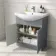 Capri Fog Grey Combination Vanity Basin and Houston Toilet 1350mm - Chrome Handles