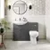 Capri Slate Grey Combination Vanity Basin and Austin Toilet 1150mm - Chrome Handles