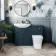 Capri Navy Blue Combination Vanity Basin and Houston Toilet 1150mm - Chrome Handles