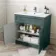 Milos Mystic Green Combination Vanity Basin and Houston Toilet 1300mm - Chrome Handles