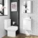 Trent Gloss White Cloakroom Wall Hung Basin Vanity 400mm and Toilet Set