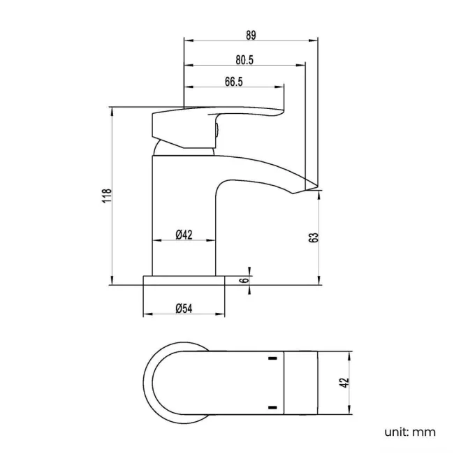 Severn Matt Black Cloakroom Basin Mixer Tap