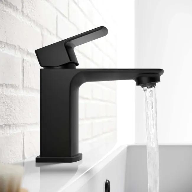 Mersey Matt Black Basin Mixer Tap