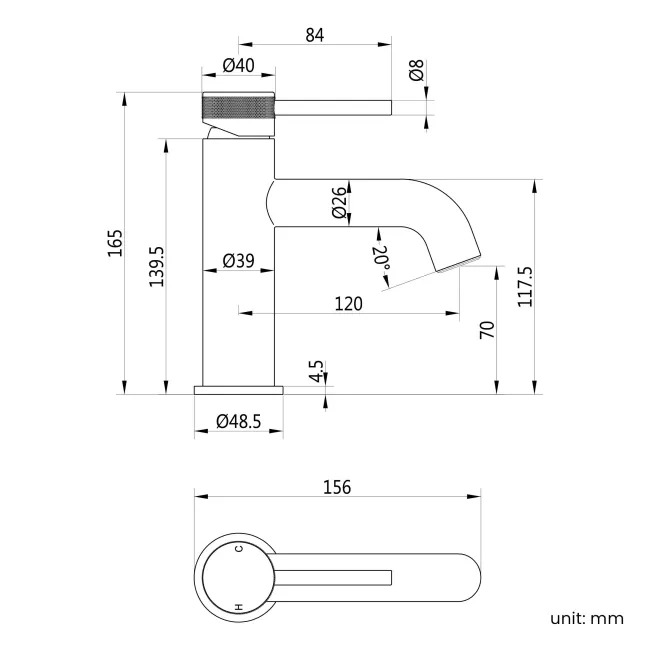 Medway Brushed Brass Basin Mixer Tap with Knurled Detailing