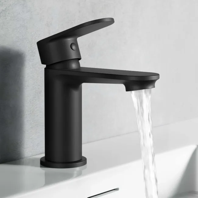 Avill Matt Black Basin Mixer Tap