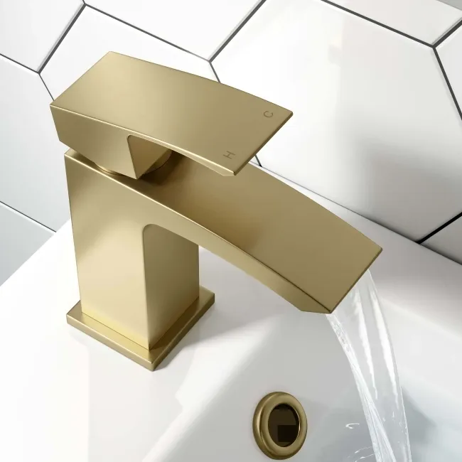 Brora Brushed Brass Cloakroom Basin Mixer Tap