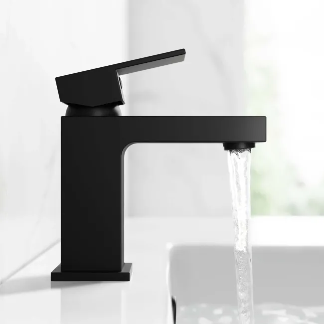 Tamar Matt Black Basin Mixer Tap
