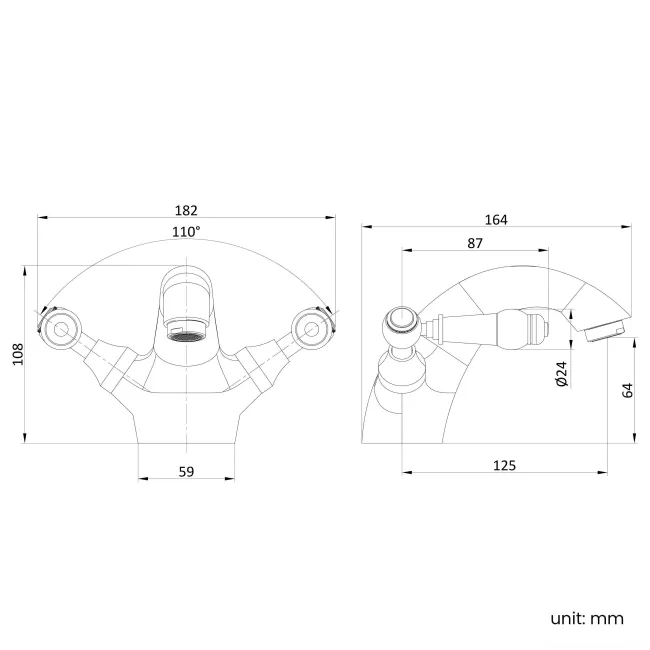 Beauly Traditional Brushed Brass Basin Mixer Tap