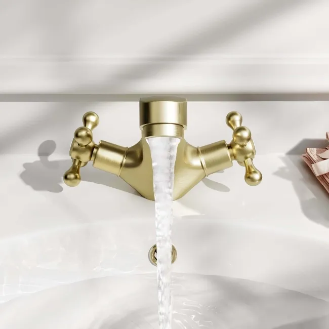 Bray Traditional Brushed Brass Basin Mixer Tap