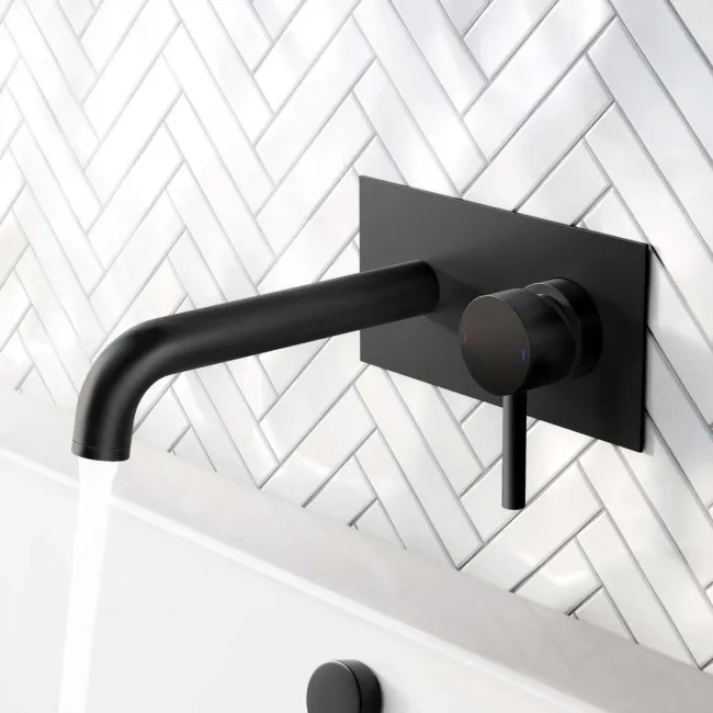 Trent Matt Black Wall Mounted Bath Filler