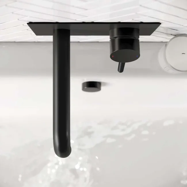 Trent Matt Black Wall Mounted Bath Filler