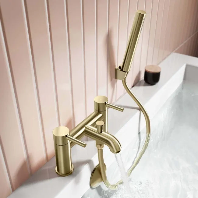 Trent Brushed Brass Bath Filler & Handheld Shower