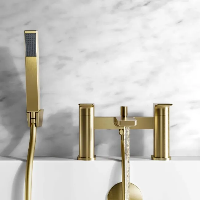 Soar Brushed Brass Bath Filler & Handheld Shower
