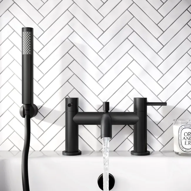 Selma Matt Black Bath Filler & Handheld Shower