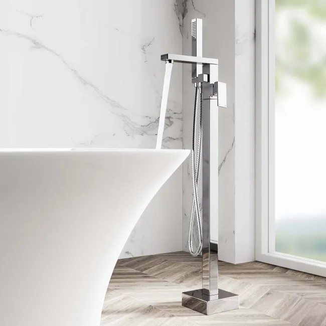 Tamar Chrome Freestanding Bath Shower Mixer Tap