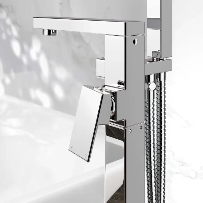 Tamar Chrome Freestanding Bath Shower Mixer Tap