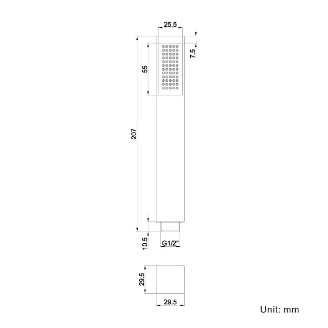 Chrome Square Hand Shower