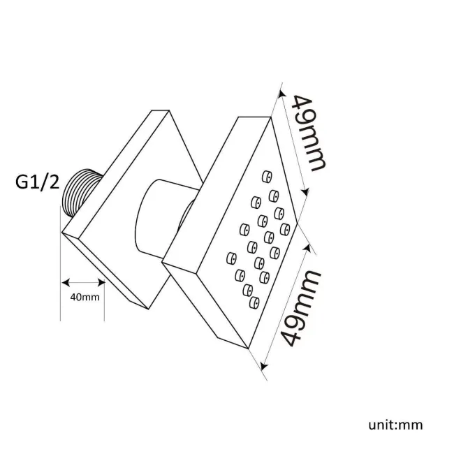 Matt Black Square Shower Body Jet